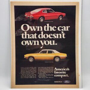 Vintage 1972 Ford Maverick LIFE Magazine Print Ad